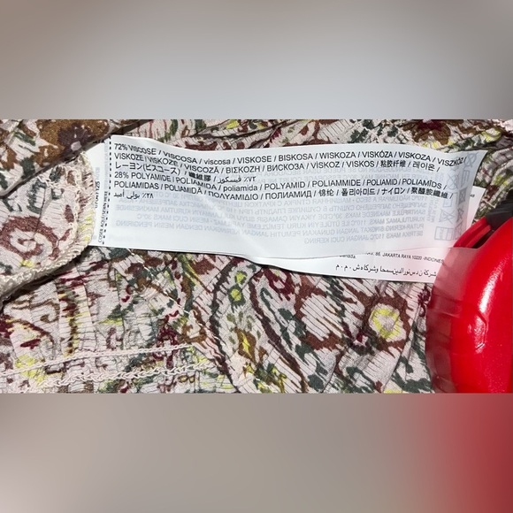 MANGO Women Patterned Cami With Ruffle, Multicolored, Size XL, NWT - Picture 9 of 12